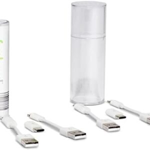 FuelRod Portable Charger Kit, with One Extra Set of Cables & Adaptors, Compatible with All Tablets, Smart Phones, Rechargeable Backup Power Bank, SWAP for Charged Rod at Kiosk