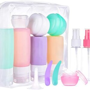 Morfone 16 Pack Travel Bottles Set for Toiletries, TSA Approved Travel Containers Leak Proof Silicone Squeezable Travel Accessories 2oz 3oz for Shampoo Conditioner Lotion Body Wash (BPA Free)