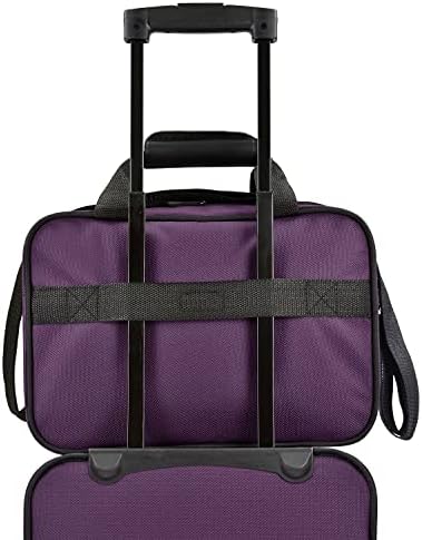 U.S. Traveler Rio Rugged Fabric Expandable Carry-on Luggage, Purple, 2 Wheel - Image 5
