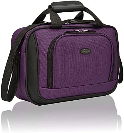 U.S. Traveler Rio Rugged Fabric Expandable Carry-on Luggage, Purple, 2 Wheel - Image 4