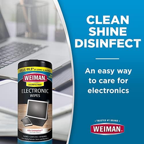 Weiman Electronic & Screen Disinfecting Wipes - Safely Clean and Disinfect Your Phone, Laptop Keyboard, Tablets, Lens Wipes - 30 Count | 2 Pack - Image 3